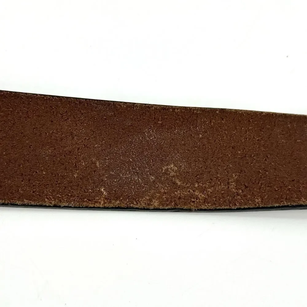 Remington Mens SZ 42 Brown Leather 12 GA Gauge Shell Belt Brass Buckle Concho